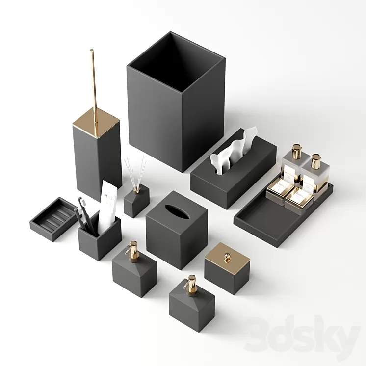 Bathroom Accessories MOOD BLACK 3D Model