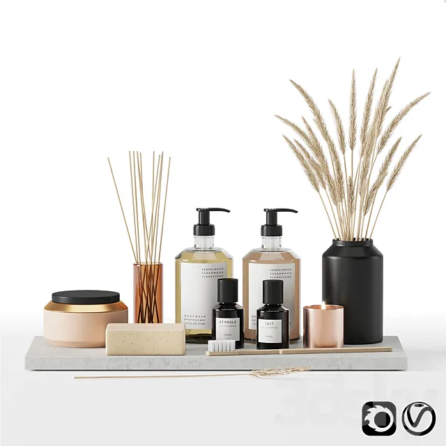 Bathroom accessories set 01 3D Model