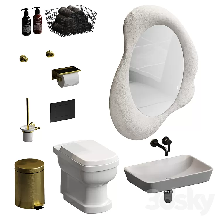 Bathroom accessories set 3D Model Free Download Bathroom accessories set 3D Model Free Download