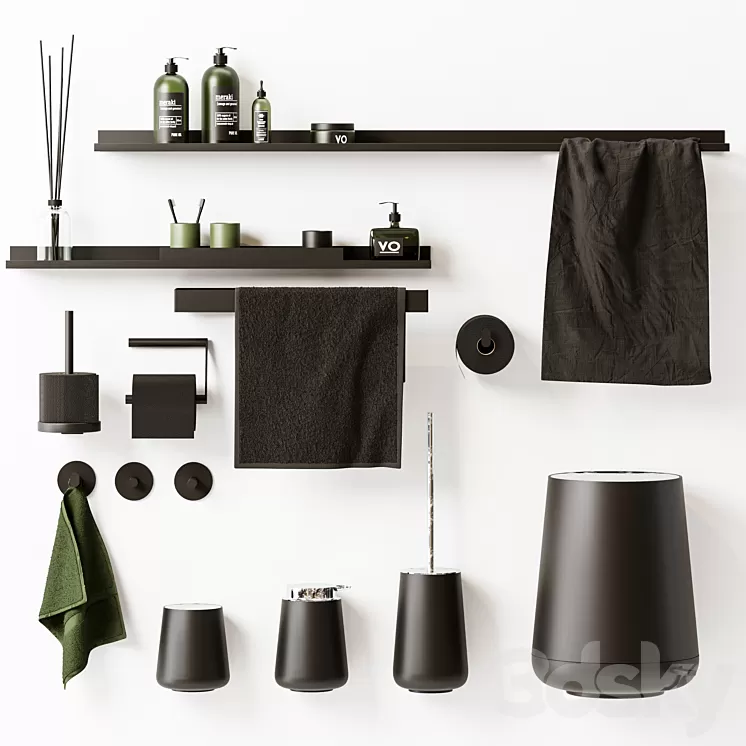 Bathroom Accessories set no.01 3D Model