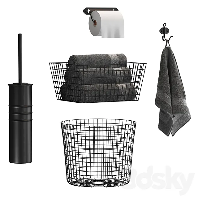 Bathroom Accessories v2 3D Model