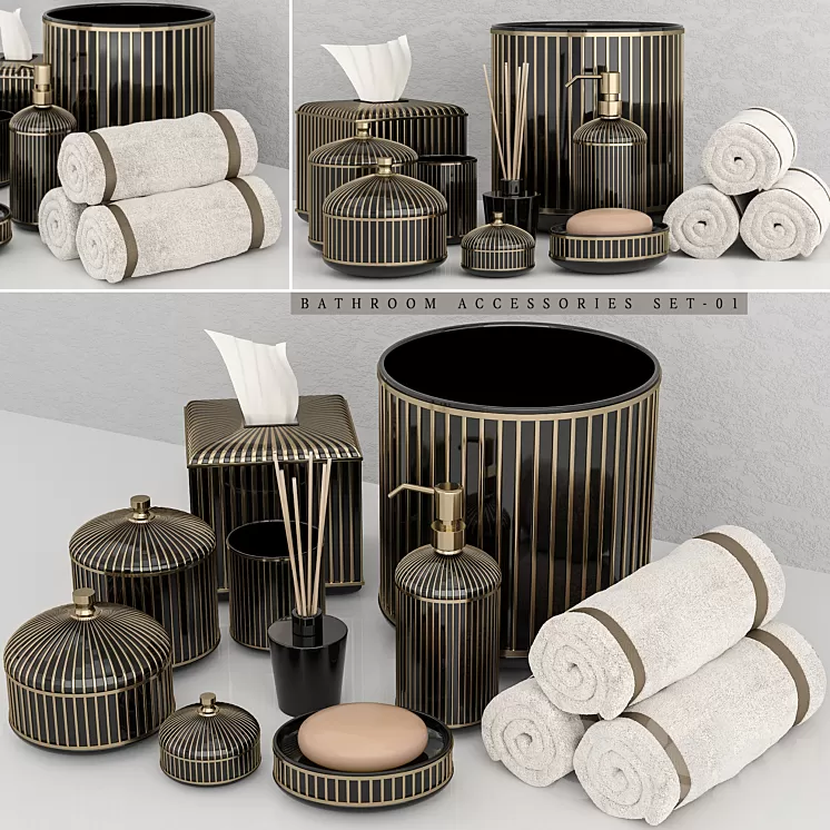 Bathroom Accessories_Set01 3D Model