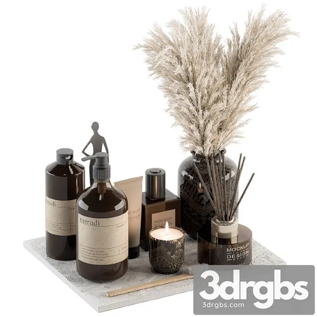 Bathroom accessory set with dried plants set 22 Bathroom accessory set with dried plants set 22