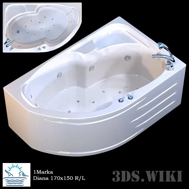 bathroom – Acrylic bathtub Diana 3D Model