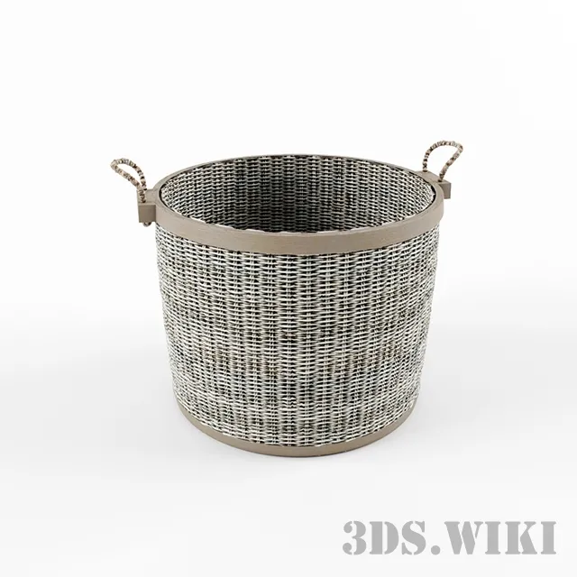 bathroom – Basket for towels and linen 3D Model