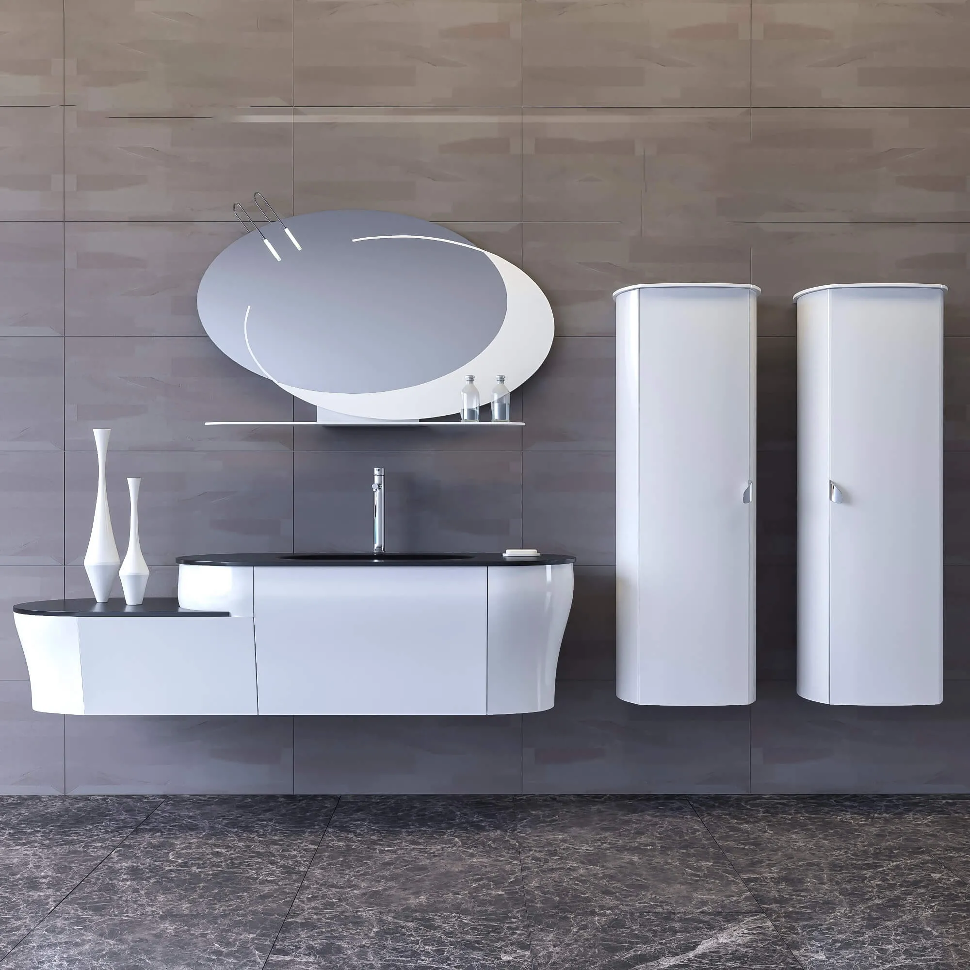 bathroom – Bathroom furniture 02 BMT Calypso + Mixer Bossini 3D Model