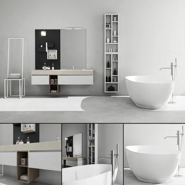 bathroom – Bathroom furniture set Arcom e.Go 3D Model