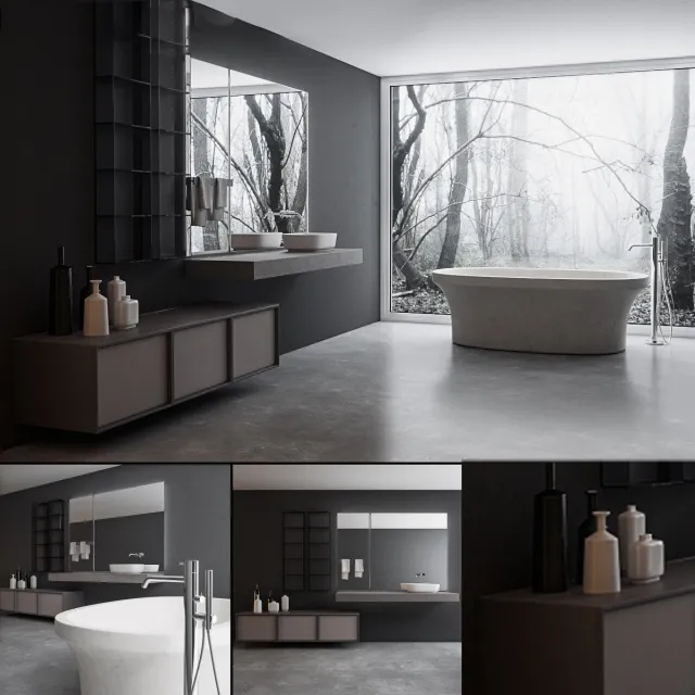 bathroom – Bathroom furniture set Bespoke 3D Model