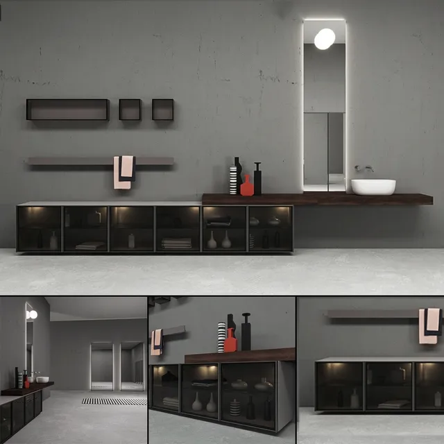 bathroom – Bathroom furniture set Bespoke 4 3D Model