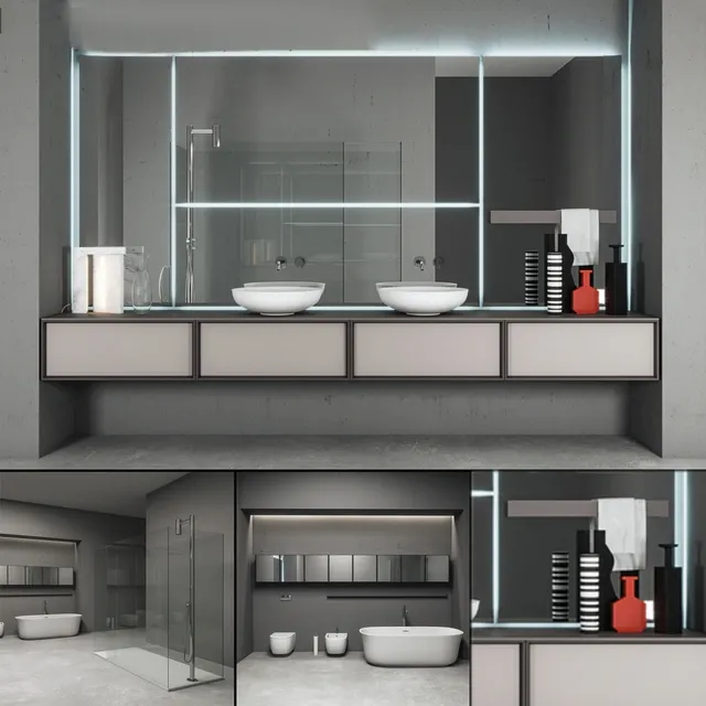 bathroom – Bathroom furniture set Bespoke 5 3D Model
