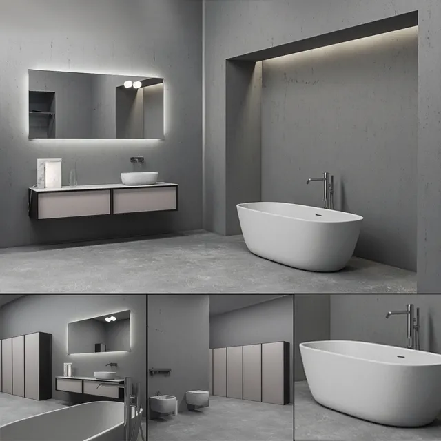 bathroom – Bathroom furniture set Bespoke 6 3D Model