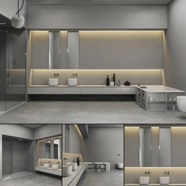 bathroom – Bathroom furniture set Piana 2 3D Model
