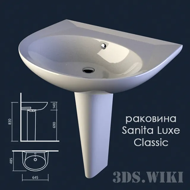 bathroom – Bathroom sink SANITA LUXE CLASSIC 3D Model bathroom – Bathroom sink SANITA LUXE CLASSIC 3D Model