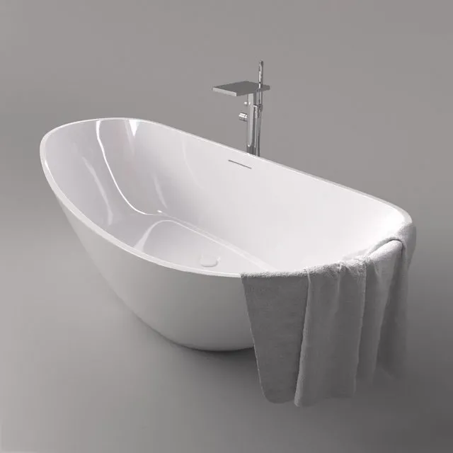 bathroom – Bathtub Riho Granada and Cezares Cascado mixer 3D Model
