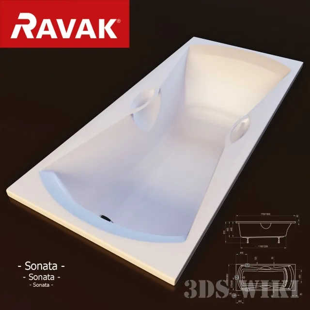 bathroom – Beautiful rectangular bathtub Sonata 3D Model