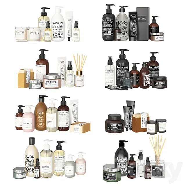 Bathroom Black and White Cosmetics (On Reboot) 3DModel