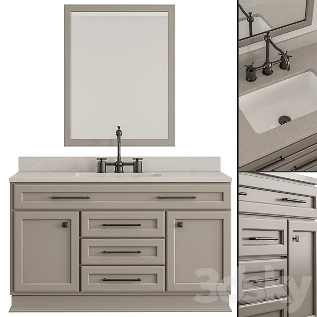 Bathroom Black Classic – Set 49 3D Model Bathroom Black Classic – Set 49 3D Model