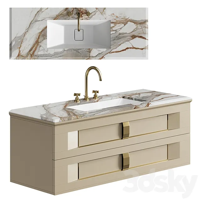 Bathroom cabinet Prestige Oasis 3D Model Bathroom cabinet Prestige Oasis 3D Model