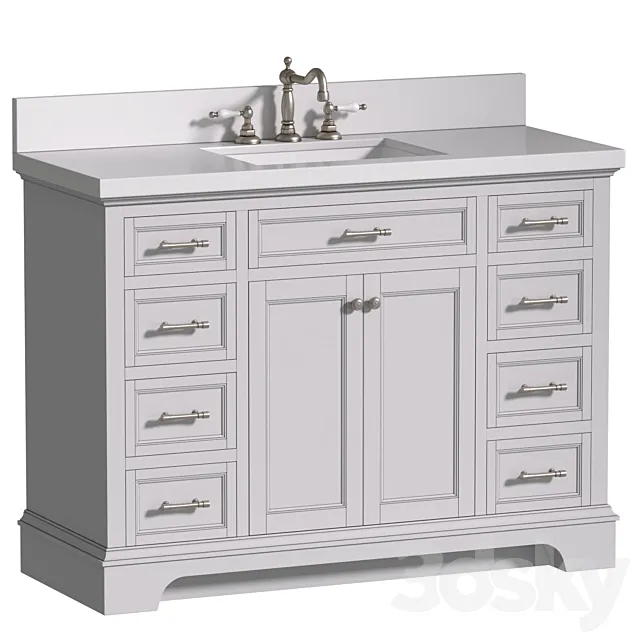 Bathroom Cabinet with a washbasin in a classic style. Bathroom furniture.Bathroom Sink Vanity 3D Model Bathroom Cabinet with a washbasin in a classic style. Bathroom furniture.Bathroom Sink Vanity 3D Model