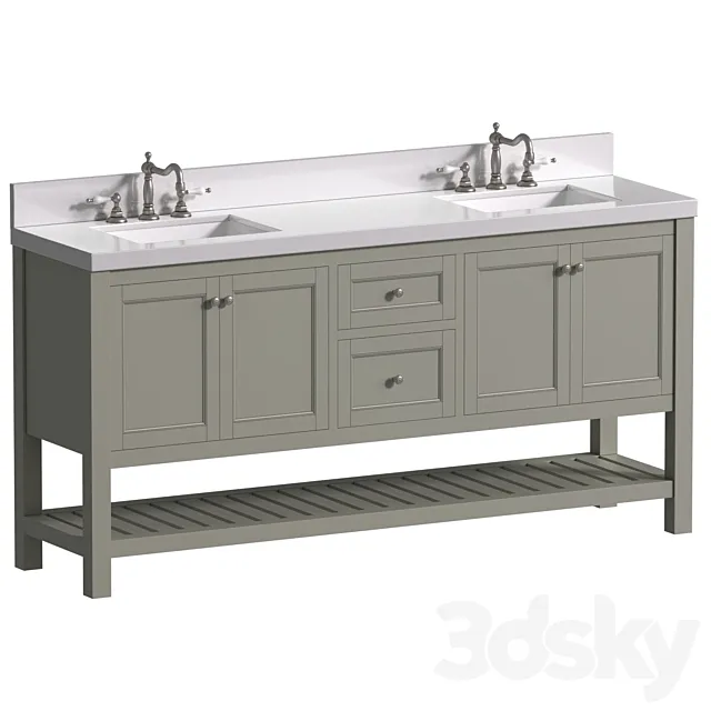 Bathroom Cabinet with a washbasin in a classic style. Bathroom furniture.Bathroom Sink Vanity 3D Model Bathroom Cabinet with a washbasin in a classic style. Bathroom furniture.Bathroom Sink Vanity 3D Model