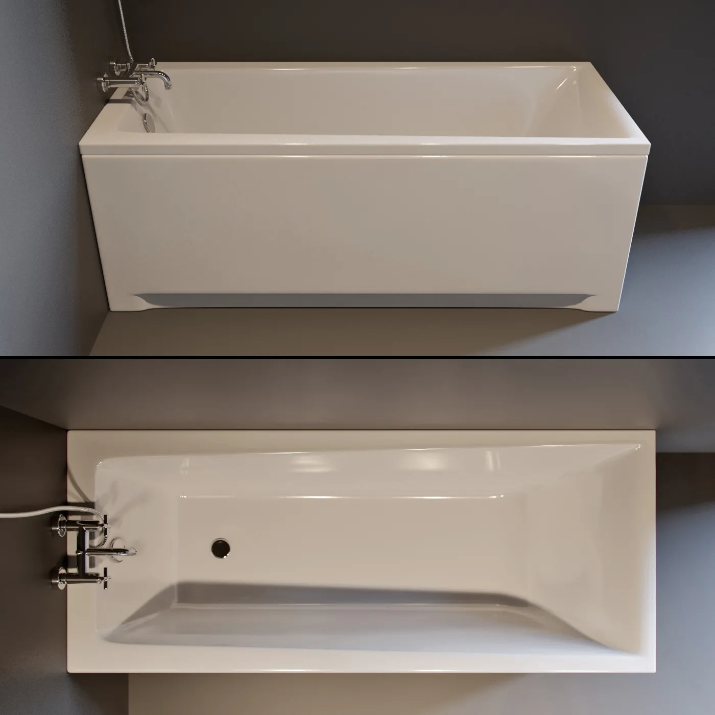 bathroom – Cersanit Lorena bathtub 04 3D Model