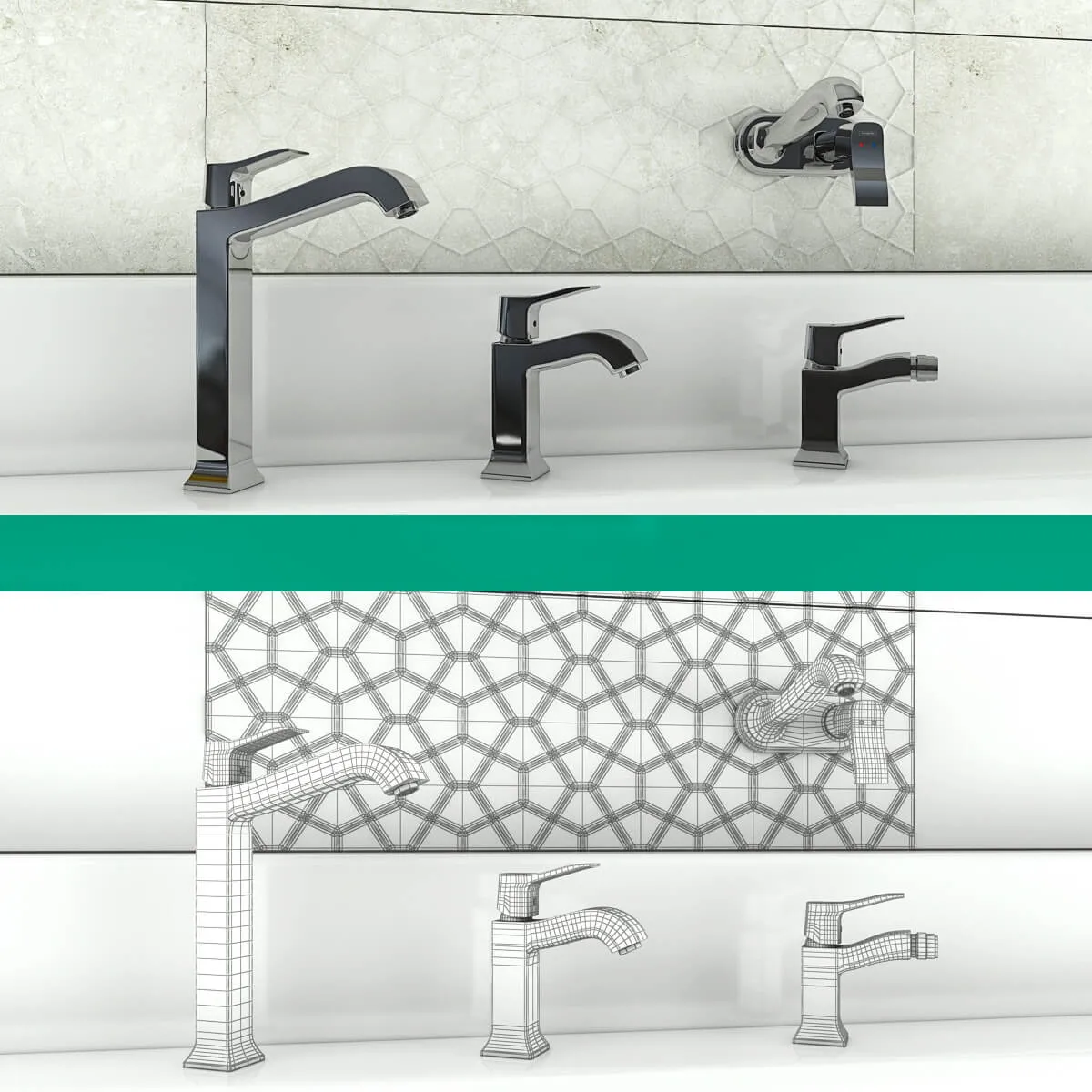 bathroom – Collection of mixers Metris Classic by Hansgrohe. Part 1 3D Model