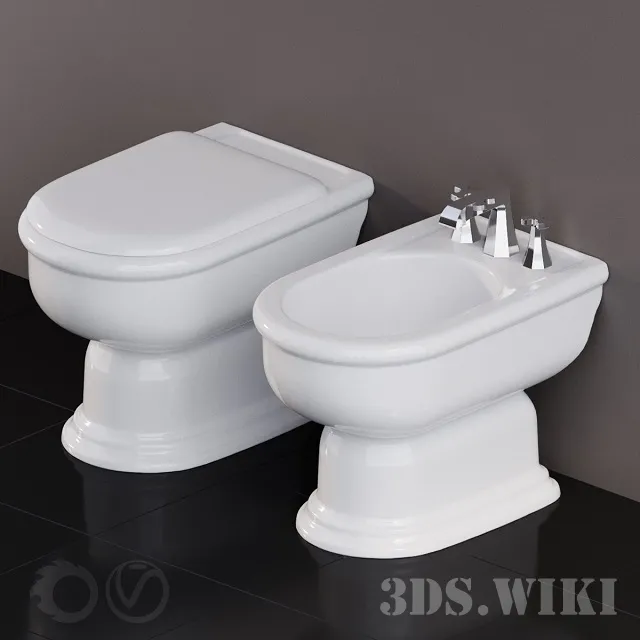 bathroom – Console toilet and bidet Fidia from Flaminia 3D Model