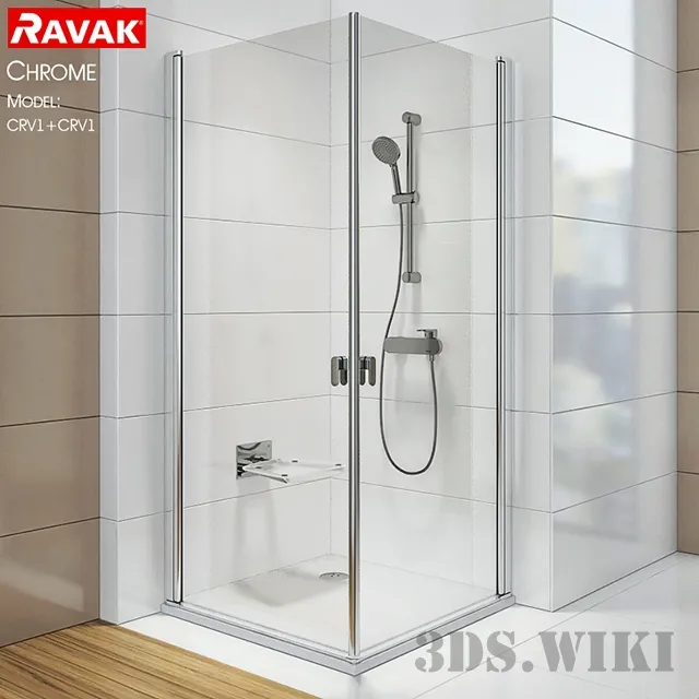 bathroom – Corner showers Ravak Chrome 3D Model bathroom – Corner showers Ravak Chrome 3D Model