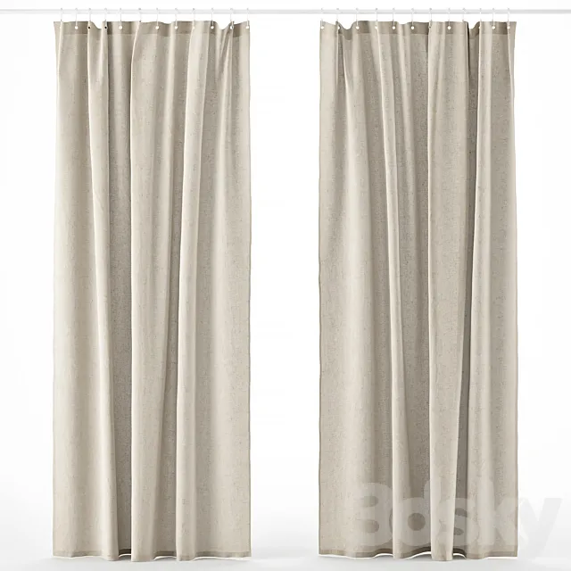 Bathroom curtain set 01 3D Model Bathroom curtain set 01 3D Model