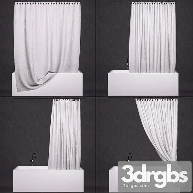 Bathroom Curtains Faucet 3D Model Download