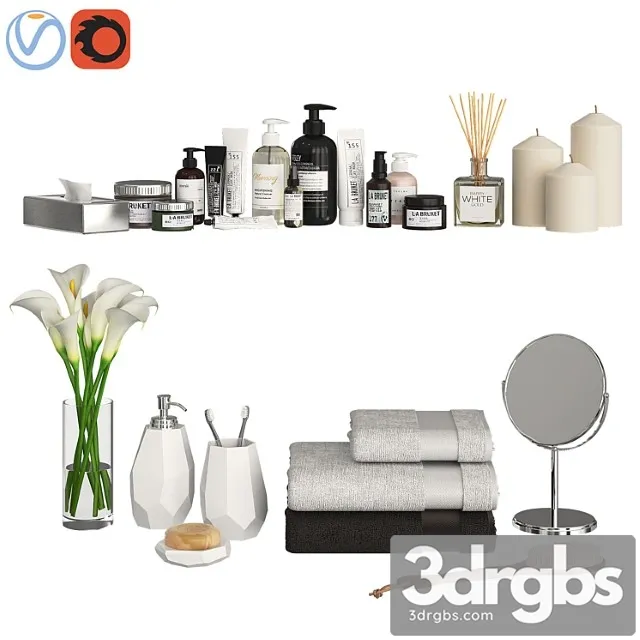 Bathroom Decor Accessories and Cosmetics 3D Model Download