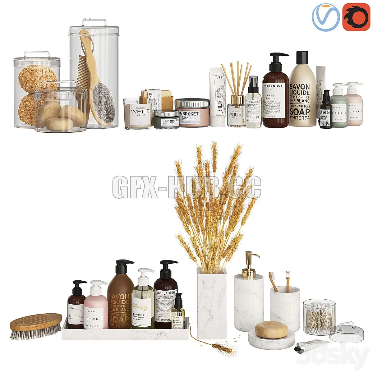 Bathroom Decor Accessories and Cosmetics – Light 3D Model