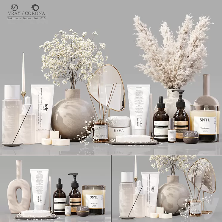 Bathroom Decor Set 015 3D Model Free Download