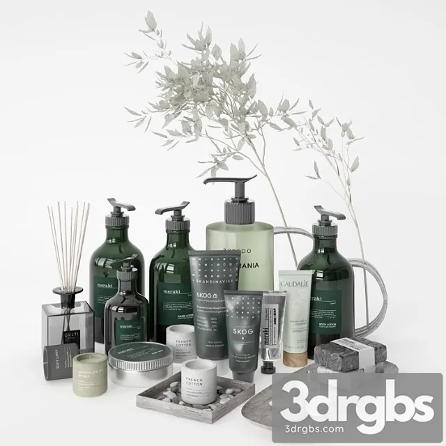 Bathroom Decor Set 04 3D Model Download
