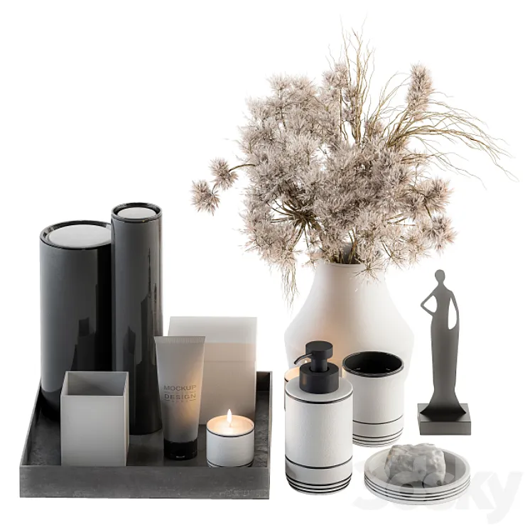 Bathroom Decor Set 12 3D Model Free Download