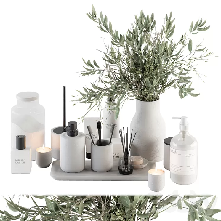 Bathroom Decor Set 13 3D Model Free Download