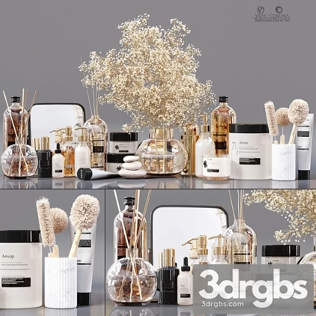 Bathroom Decor Set 30 3D Model Download