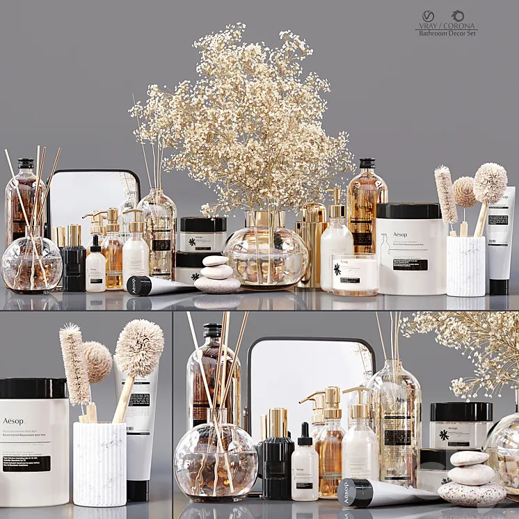 Bathroom Decor Set 3D Model Free Download