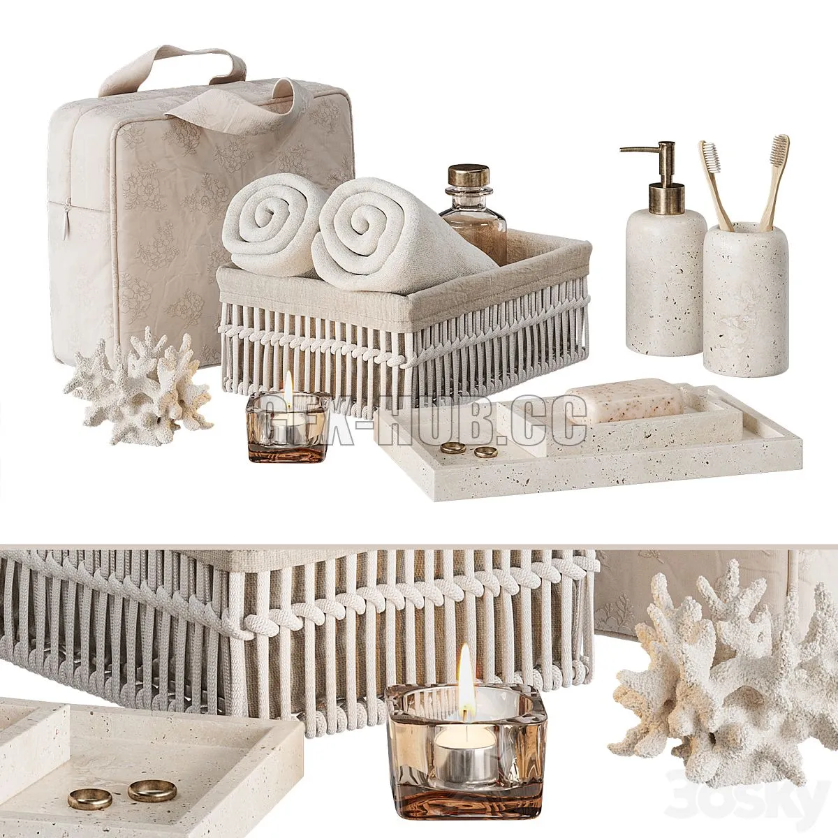 Bathroom decor Zara Home 3 3D Model Bathroom decor Zara Home 3 3D Model