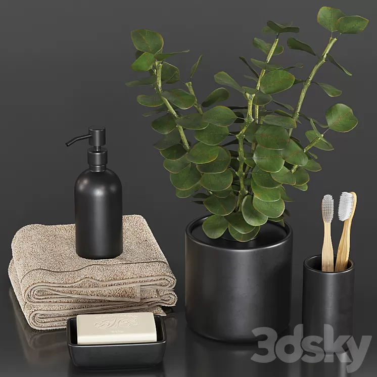 Bathroom decorative set 005 3D Model