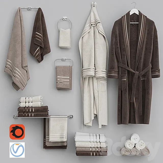 Bathroom decorative set 13 3DModel