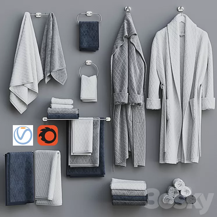 Bathroom decorative set 19 3D Model