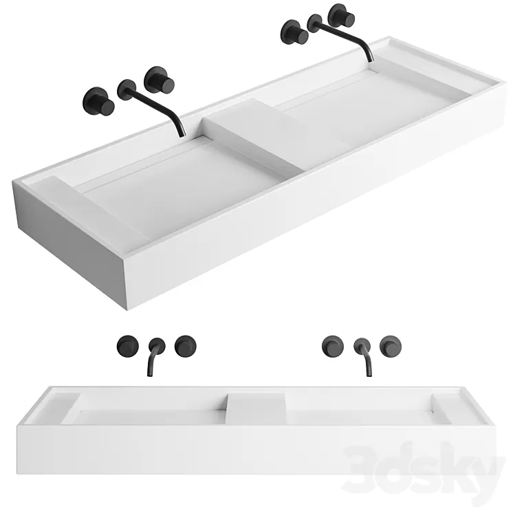 Bathroom double sink MIRAGGIO 3D Model Free Download