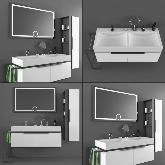 bathroom – DRN bathroom cabinet and washbasin set 3D Model