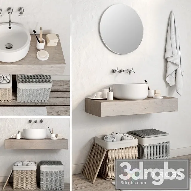 Bathroom Funiture Set 5 3D Model Download