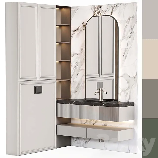 Bathroom furniture 007 in modern classic style 3D Model Bathroom furniture 007 in modern classic style 3D Model