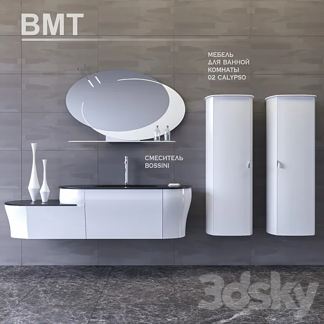 Bathroom furniture 02 BMT CALYPSO + Mixer BOSSINI 3DModel Bathroom furniture 02 BMT CALYPSO + Mixer BOSSINI 3DModel