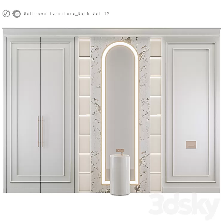Bathroom furniture Bath Set 19 3D Model Bathroom furniture Bath Set 19 3D Model