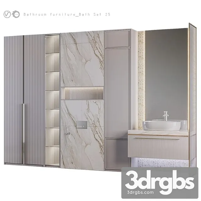 Bathroom Furniture Bath Set 25 3D Model Download