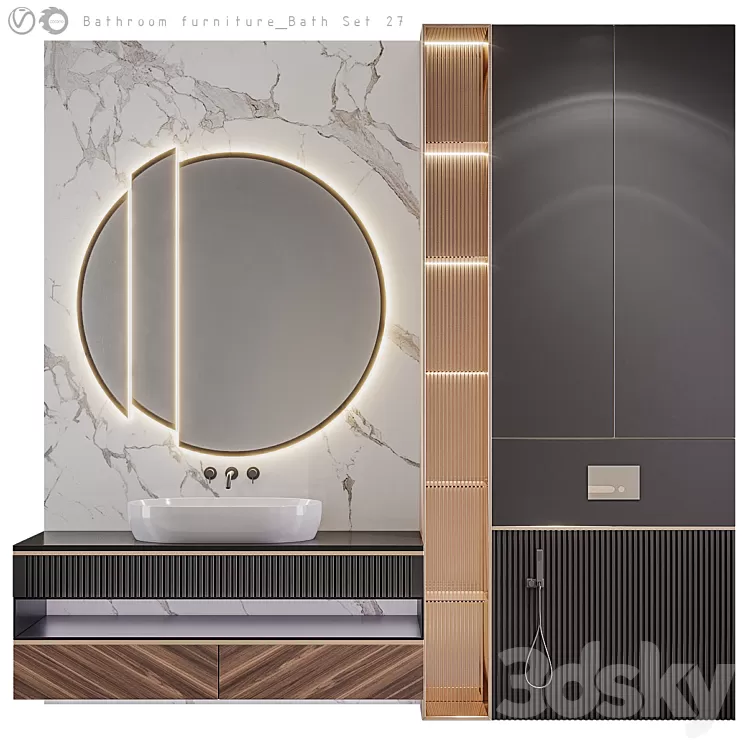 Bathroom furniture Bath Set 27 3D Model Free Download